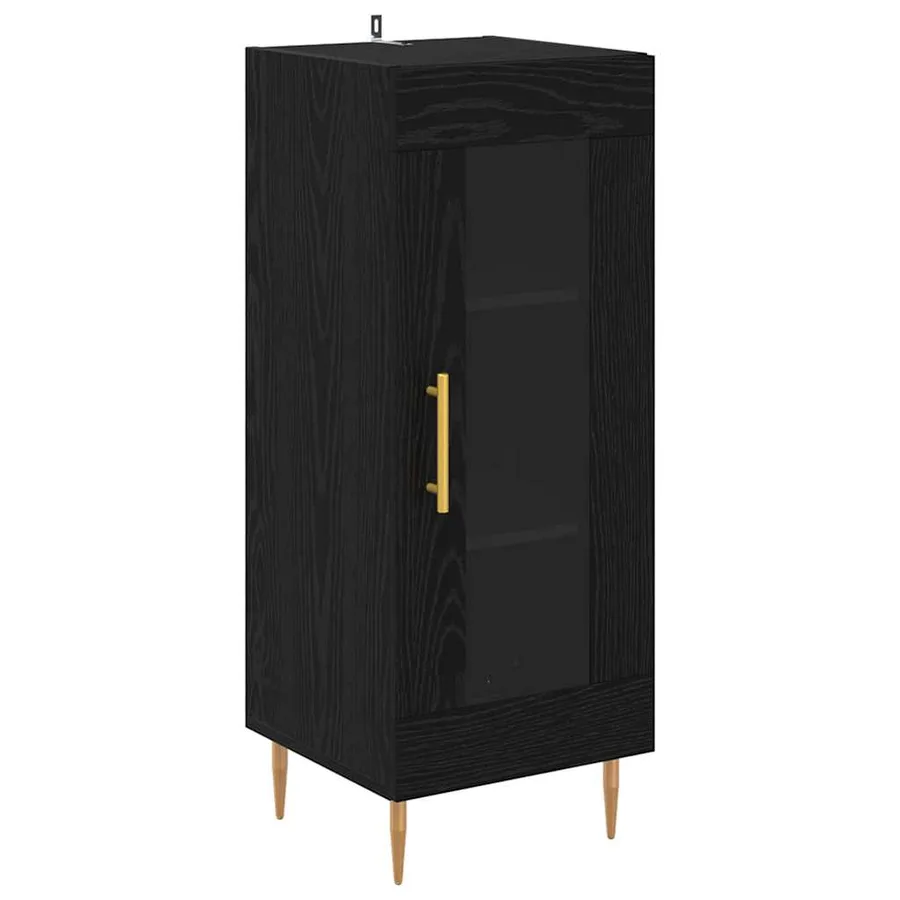 Haut Armoire 2 pcs Chêne noir Verre - 6