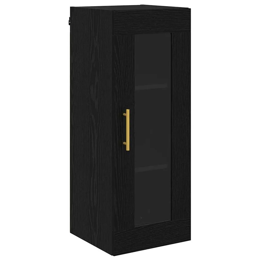Haut Armoire 2 pcs Chêne noir Verre - 7