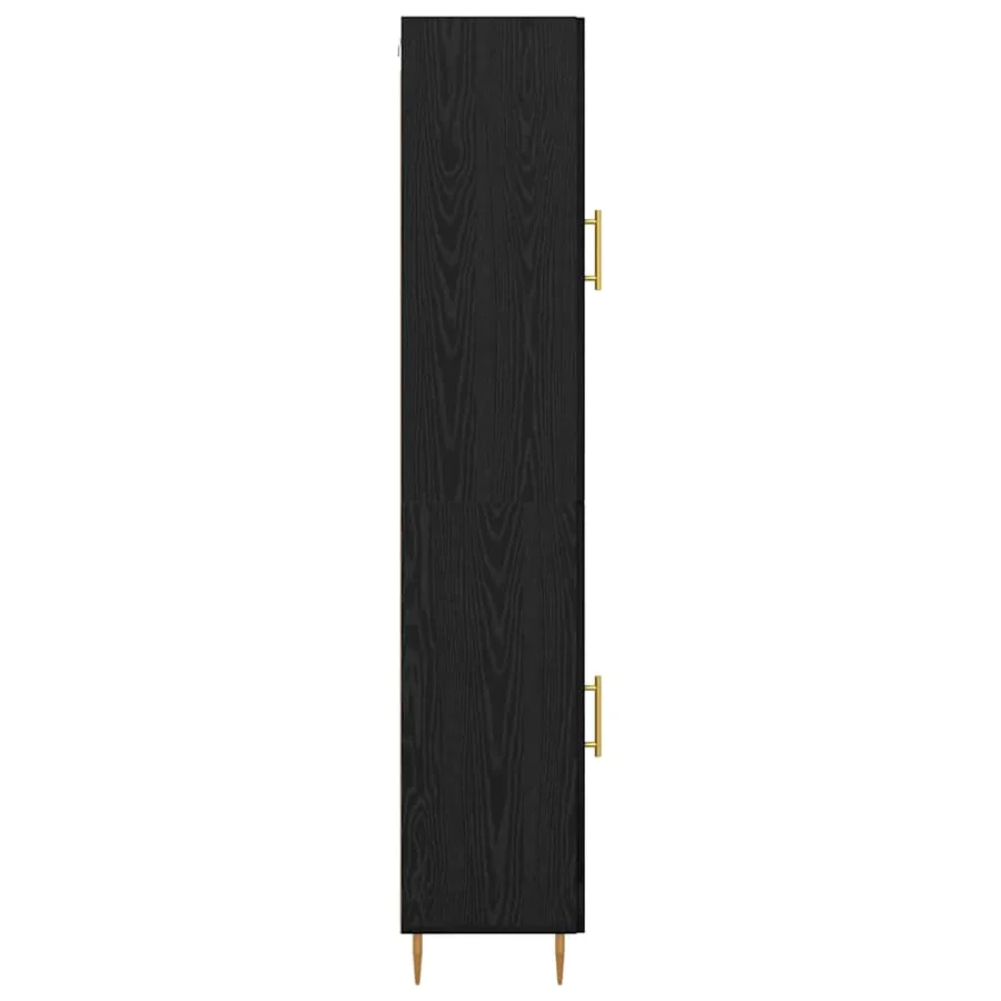 Haut Armoire 2 pcs Chêne noir Verre - 9