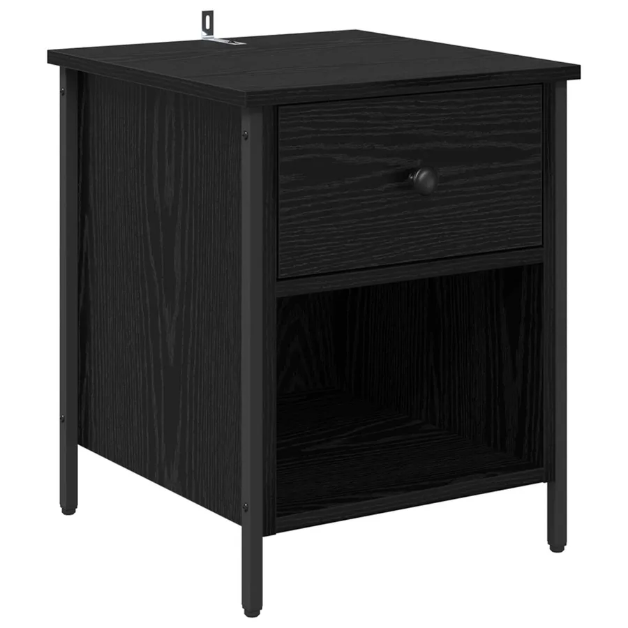 Cabinet de chevet Chêne noir 40 x 42 x 50 cm Bois d'ingénierie - 2