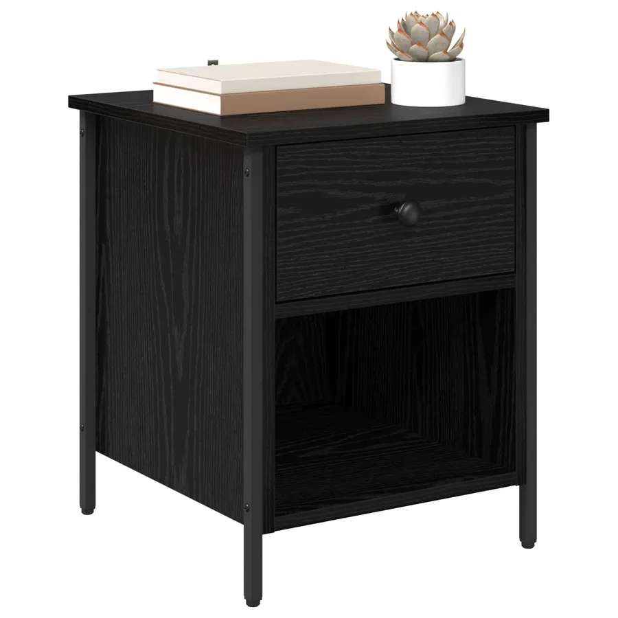 Cabinet de chevet Chêne noir 40 x 42 x 50 cm Bois d'ingénierie - 3