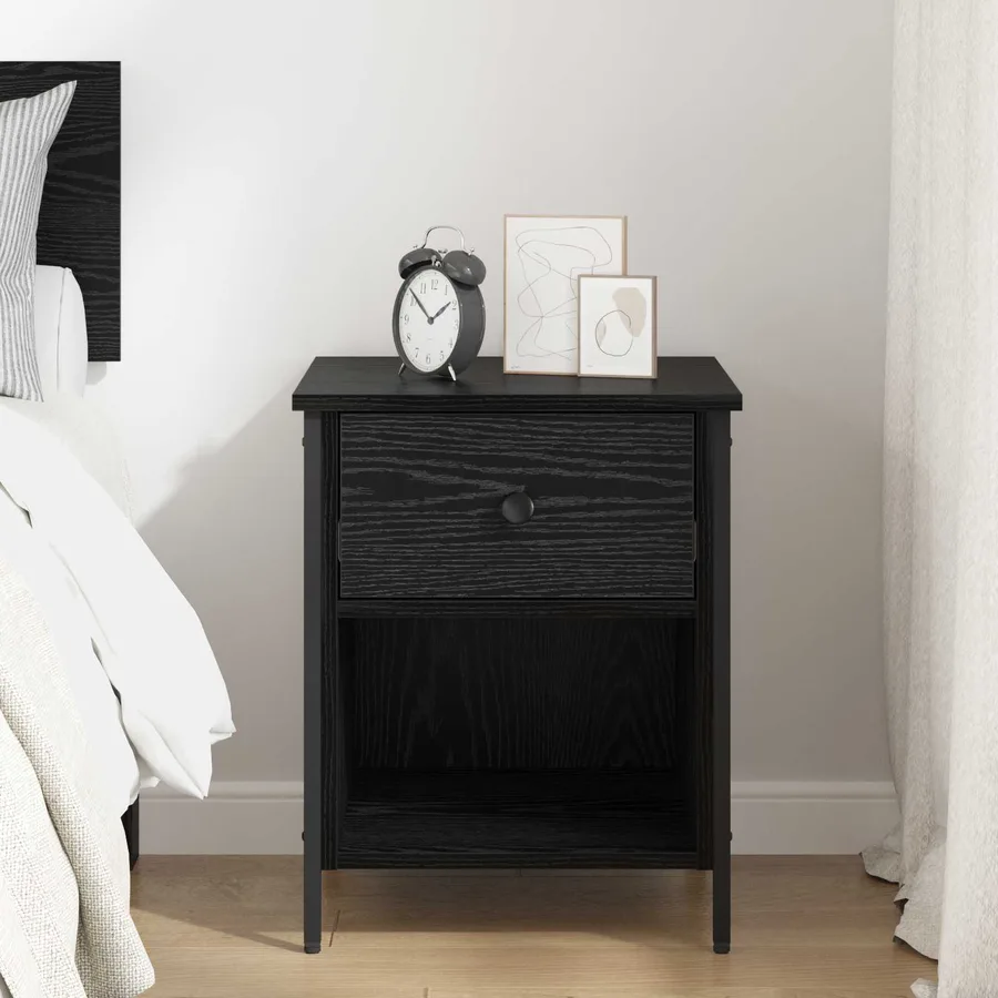Cabinet de chevet Chêne noir 40 x 42 x 50 cm Bois d'ingénierie - 4