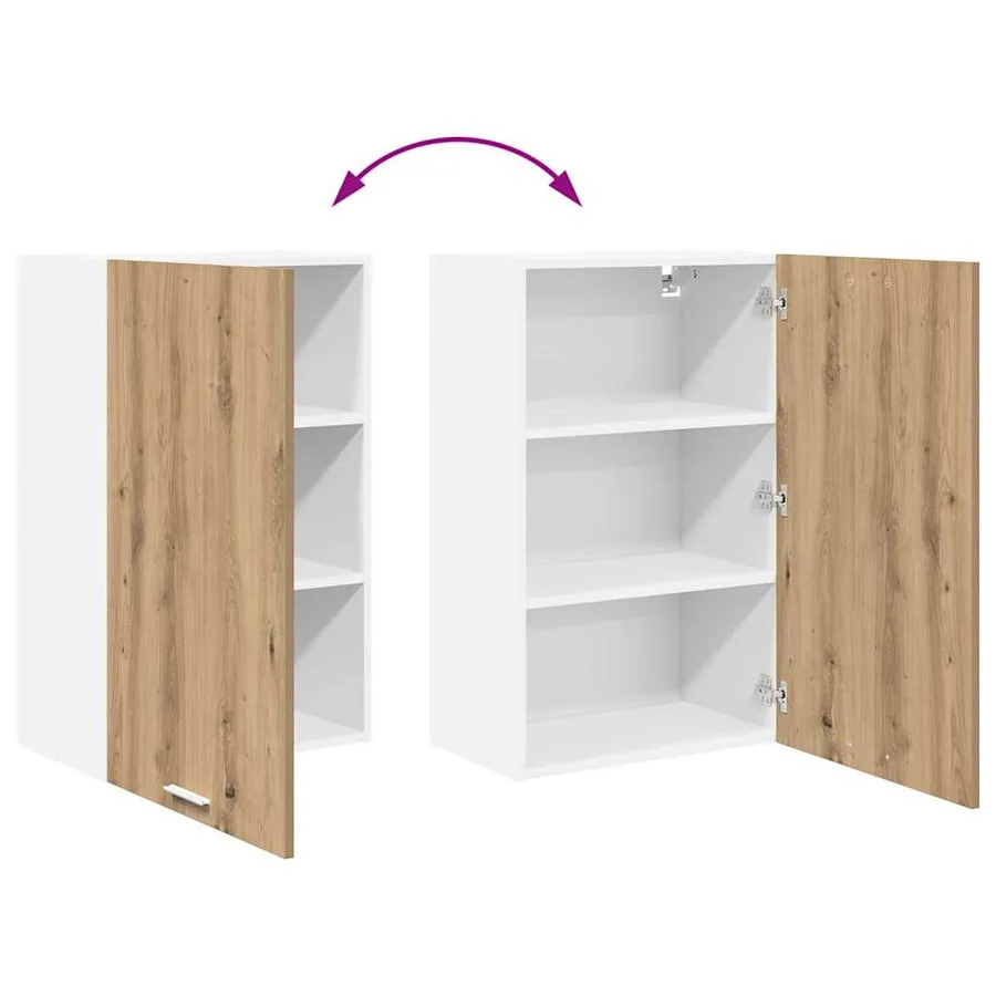 Armoire suspendue Chêne Artisan et Blanc 50 x 31 x 80 cm - 11