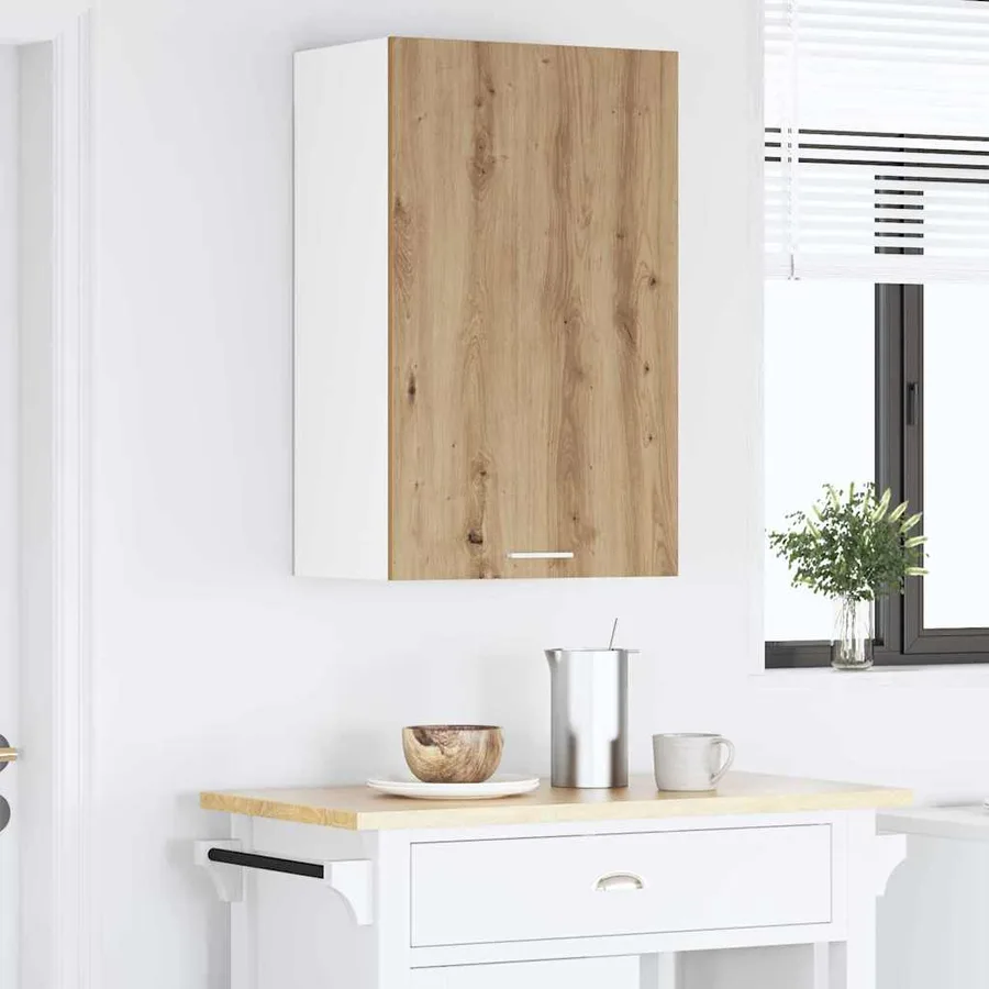 Armoire suspendue Chêne Artisan et Blanc 50 x 31 x 80 cm - 4