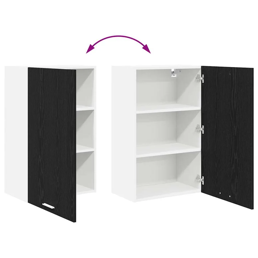 Armoire suspendue Chêne noir et Blanc 50 x 31 x 80 cm - 11