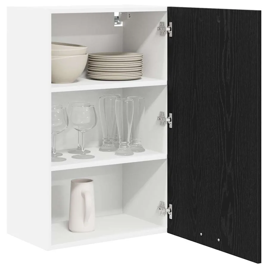 Armoire suspendue Chêne noir et Blanc 50 x 31 x 80 cm - 3