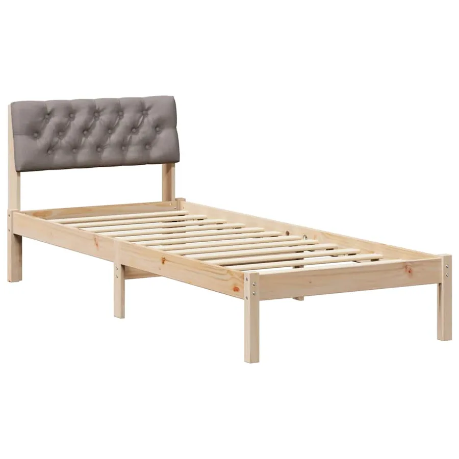 Cadre de lit Marron et taupe 80 x 200 cm Bois massif en pin - 2