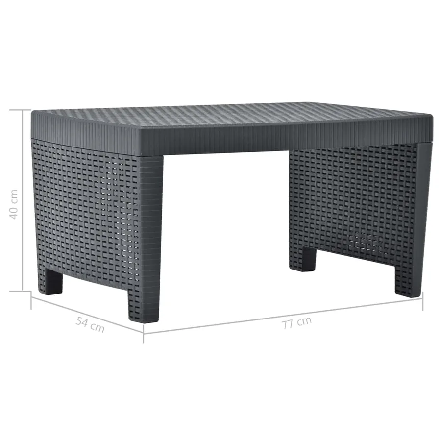 Salon de jardin 3 pcs Plastique Anthracite - 14