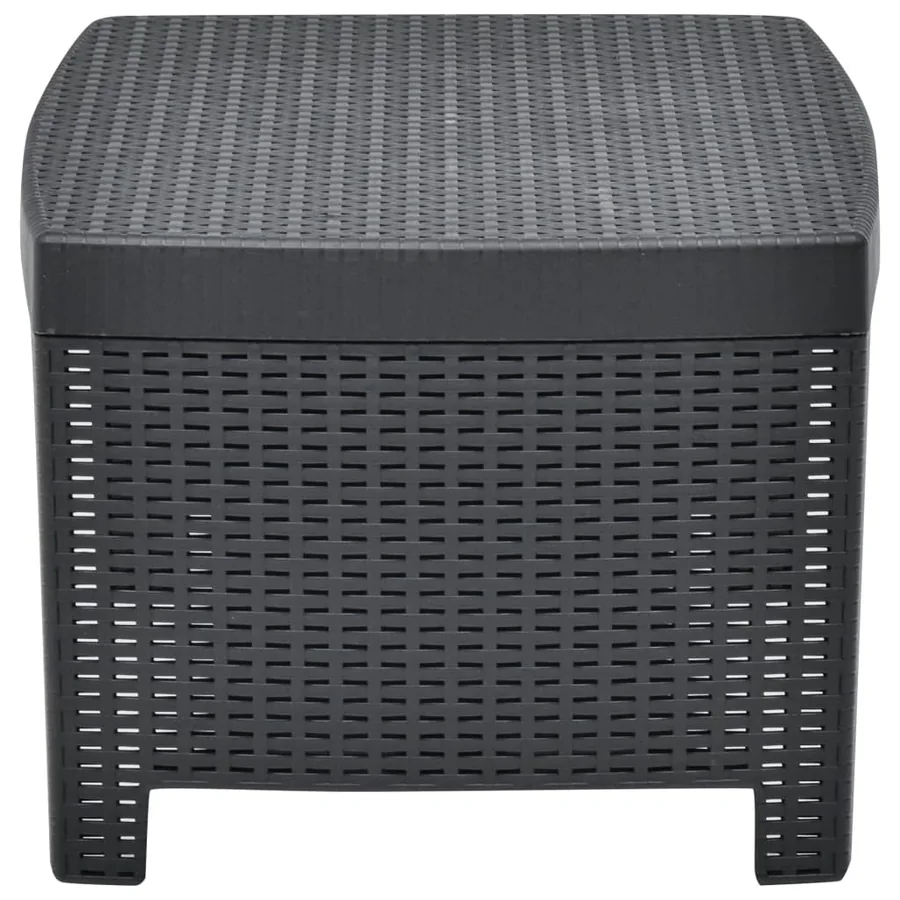 Salon de jardin 3 pcs Plastique Anthracite - 5