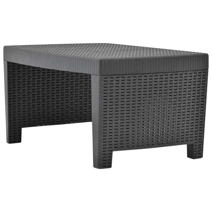 Salon de jardin 3 pcs Plastique Anthracite - 6
