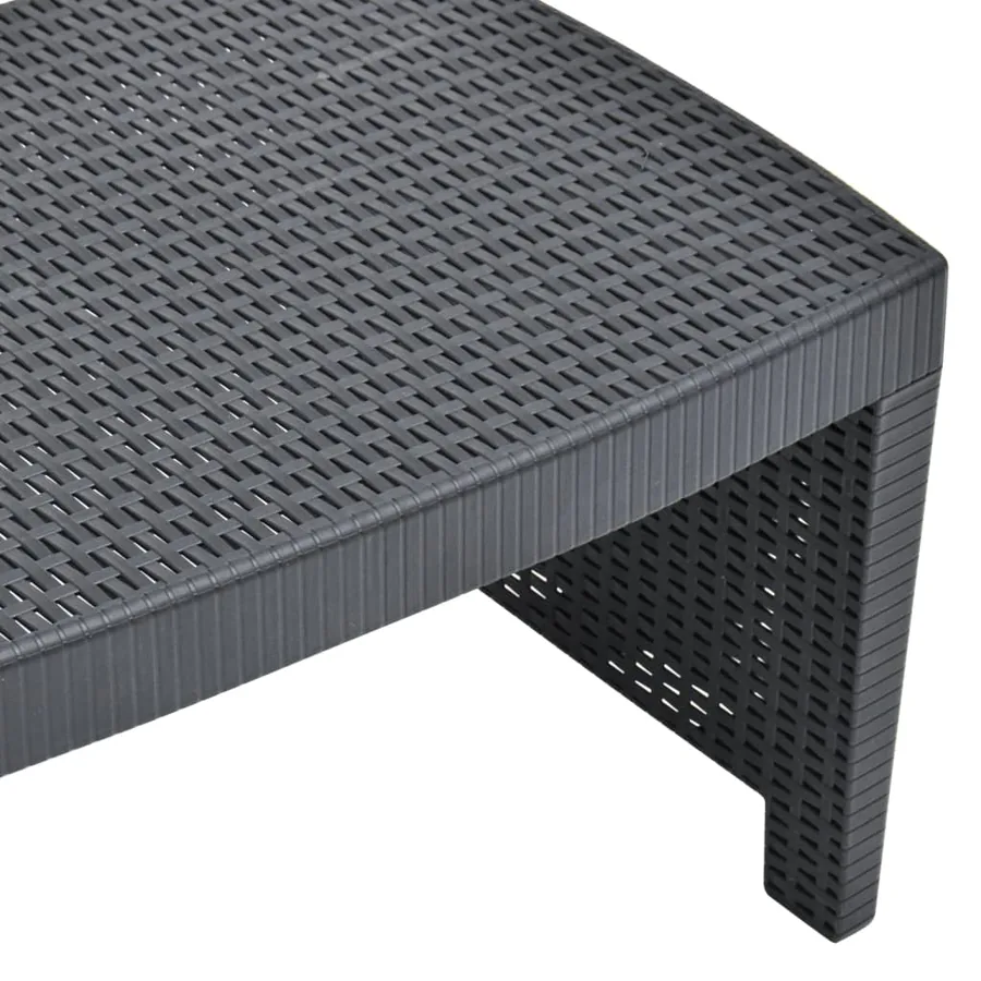 Salon de jardin 3 pcs Plastique Anthracite - 7