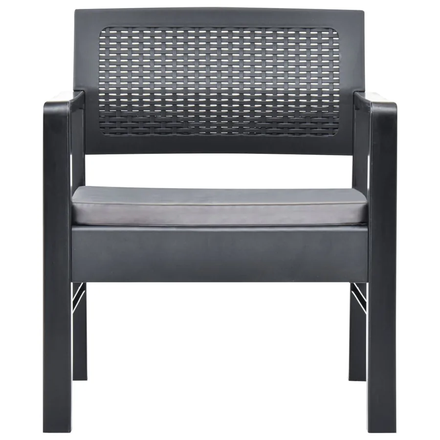 Salon de jardin 3 pcs Plastique Anthracite - 9