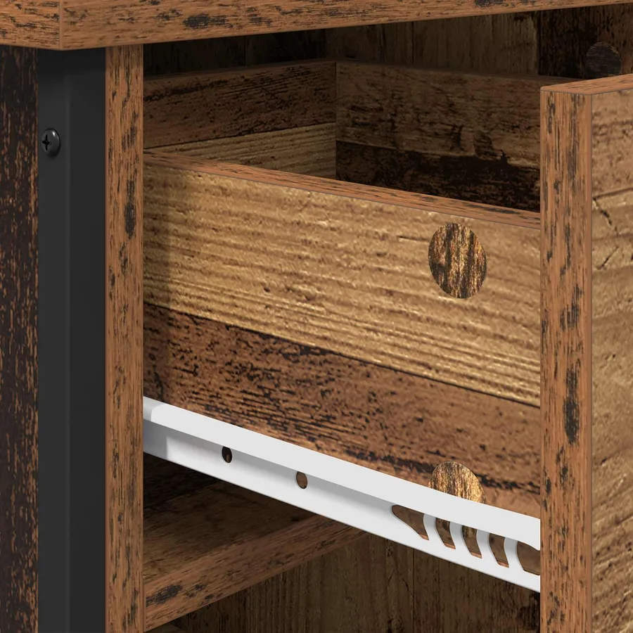 Cabinet de chevet Bois ancien 40 x 42 x 50 cm Bois d'ingénierie - 9