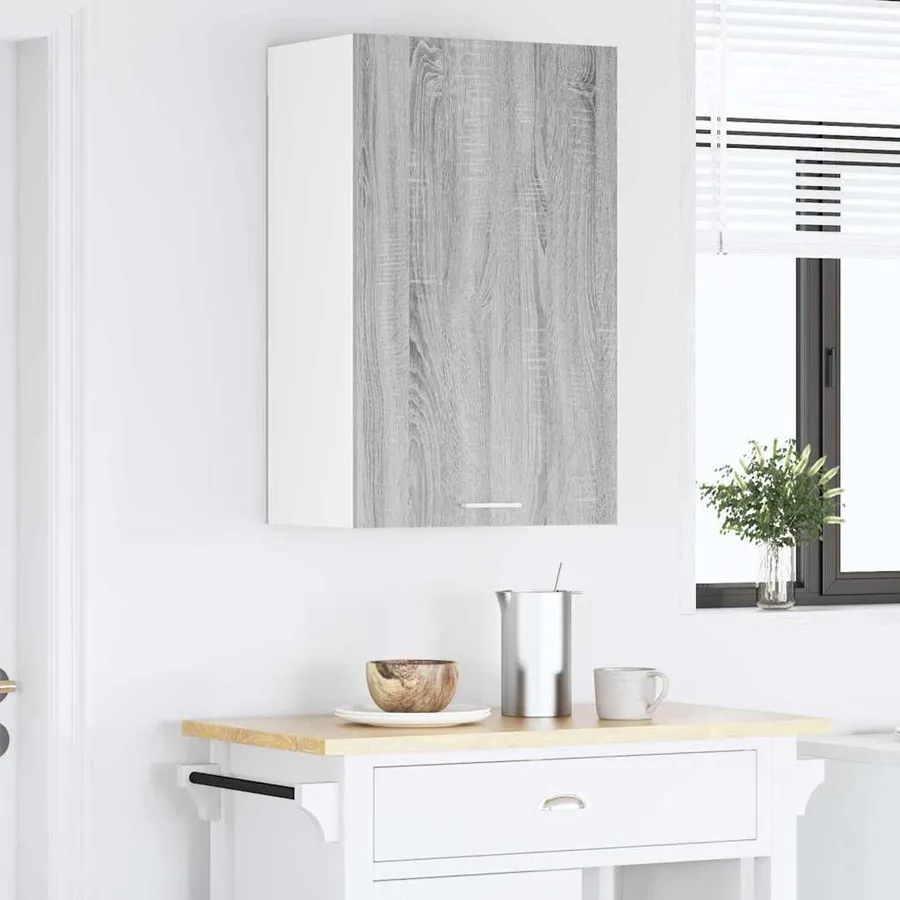 Armoire suspendue Gris Sonoma et Blanc 50 x 31 x 80 cm - 4