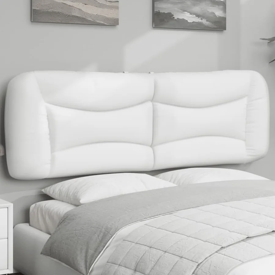 Coussin de tête de lit Hvar blanc 152 cm similicuir