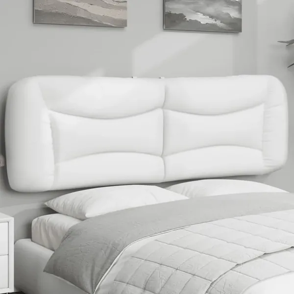 Coussin de tête de lit Hvar blanc 152 cm similicuir