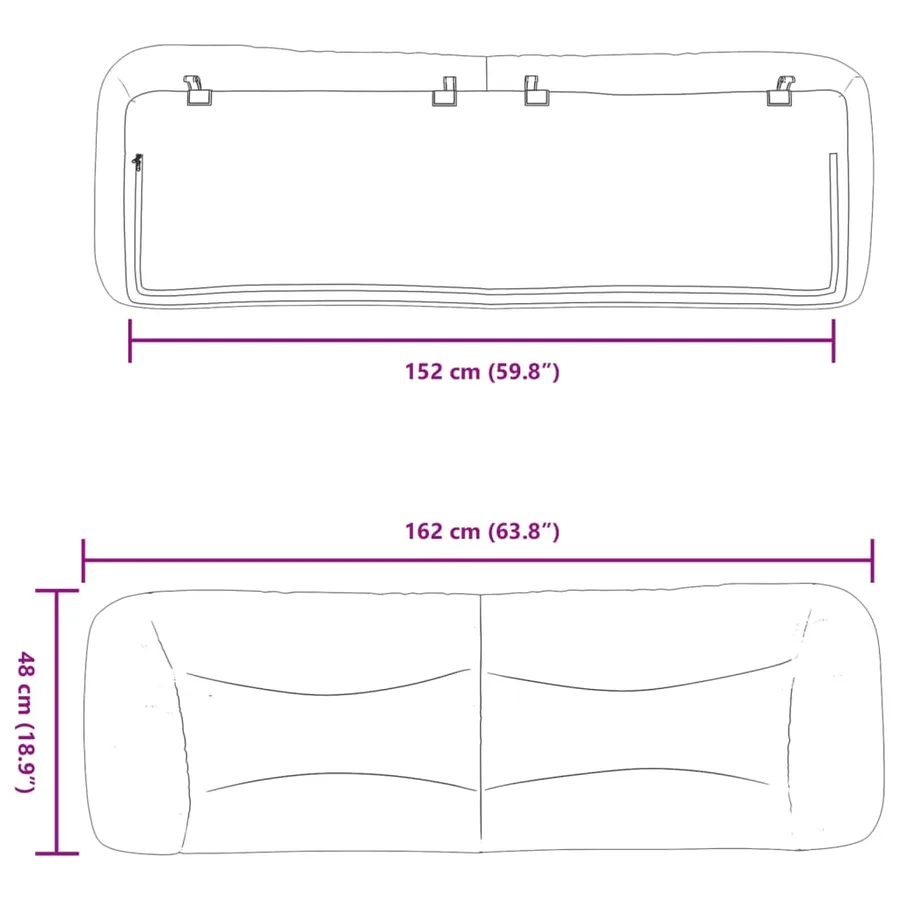 Coussin de tête de lit Hvar blanc 152 cm similicuir - 10