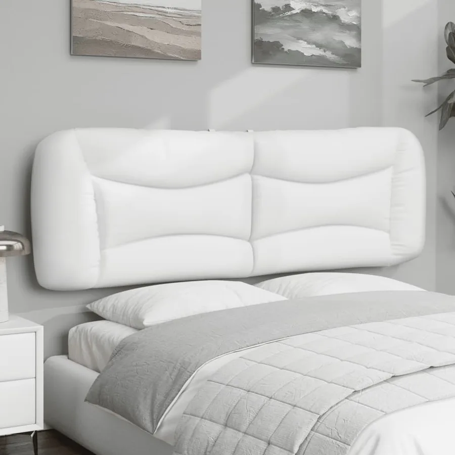 Coussin de tête de lit Hvar blanc 152 cm similicuir - 4