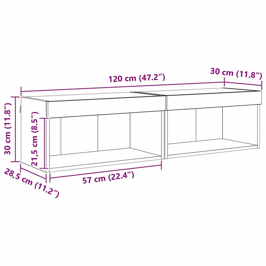 Ensemble meuble TV 2 pcs Chêne artisanal Bois d'ingénierie - 15