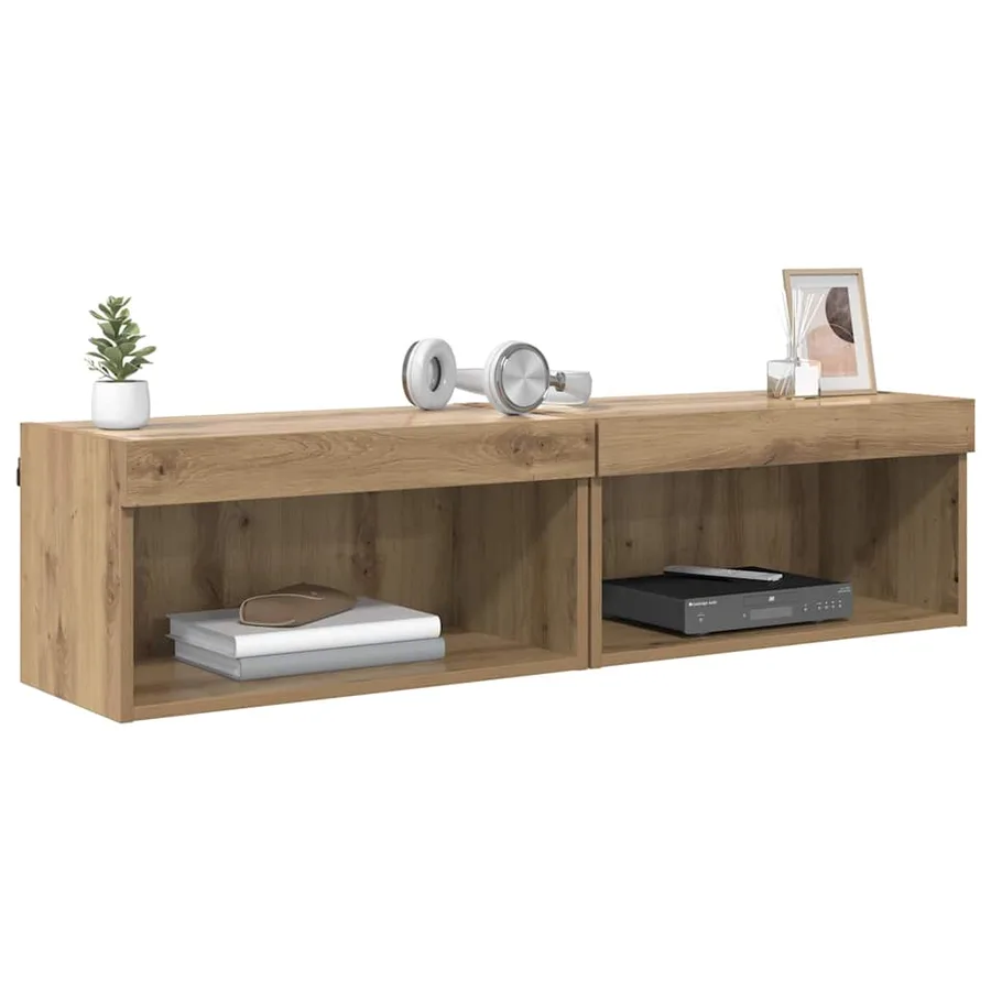Ensemble meuble TV 2 pcs Chêne artisanal Bois d'ingénierie - 3