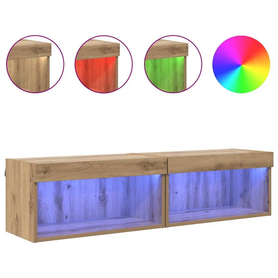 Ensemble meuble TV 2 pcs Chêne artisanal Bois d'ingénierie - 4