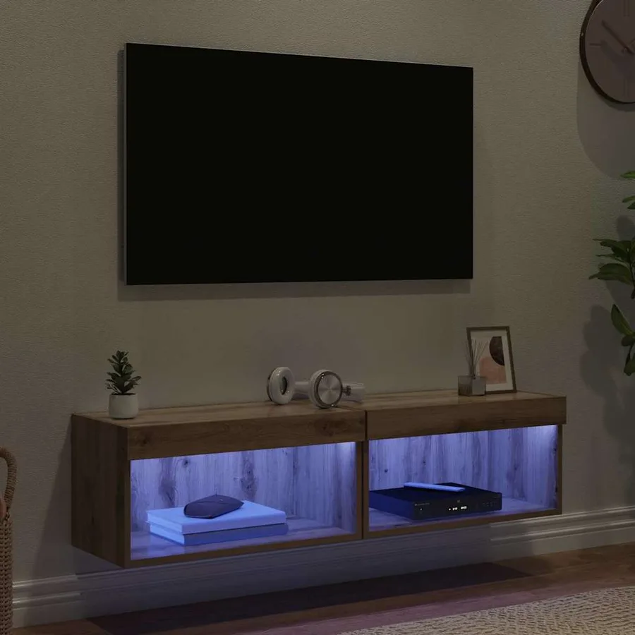 Ensemble meuble TV 2 pcs Chêne artisanal Bois d'ingénierie - 5