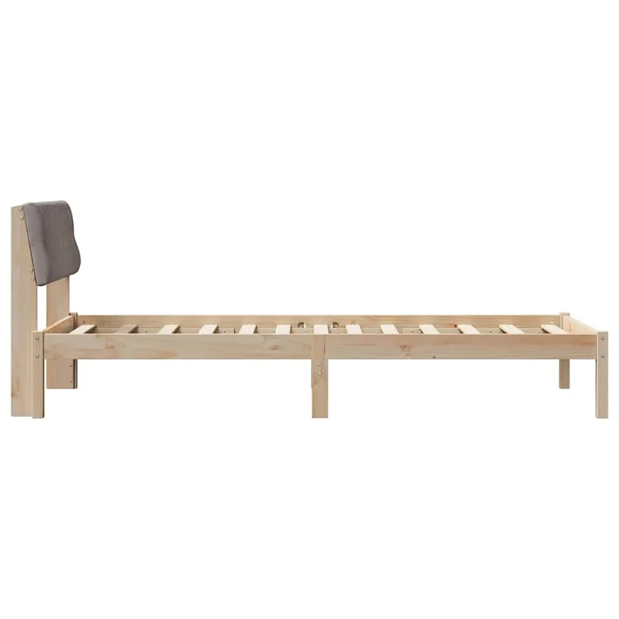 Cadre de lit Marron et taupe 90 x 200 cm Bois massif en pin - 6