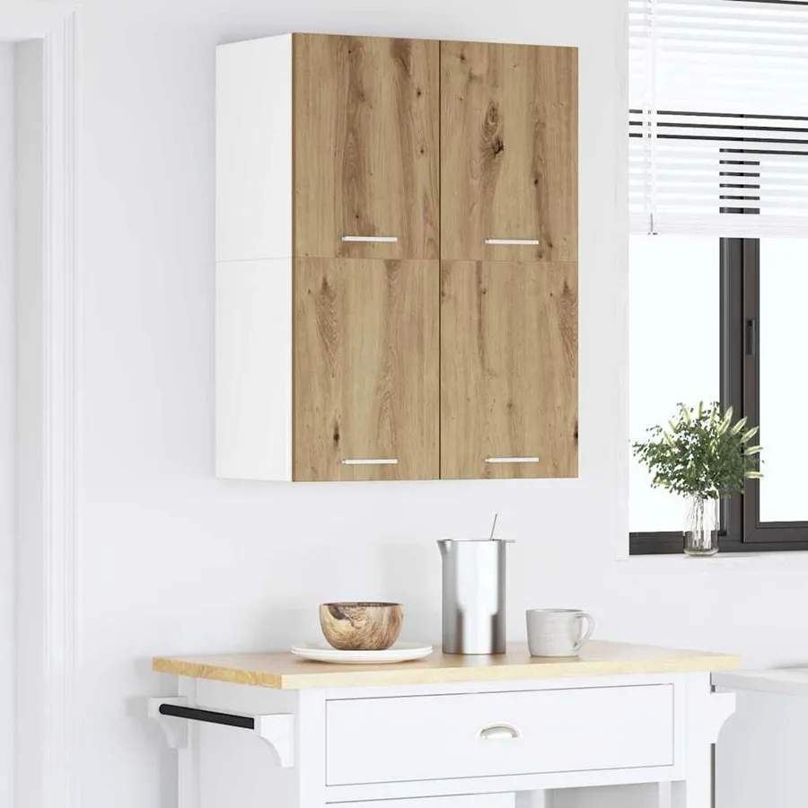 Armoire suspendue 2 pcs Chêne Artisan et Blanc 60 x 31 x 40 cm - 4