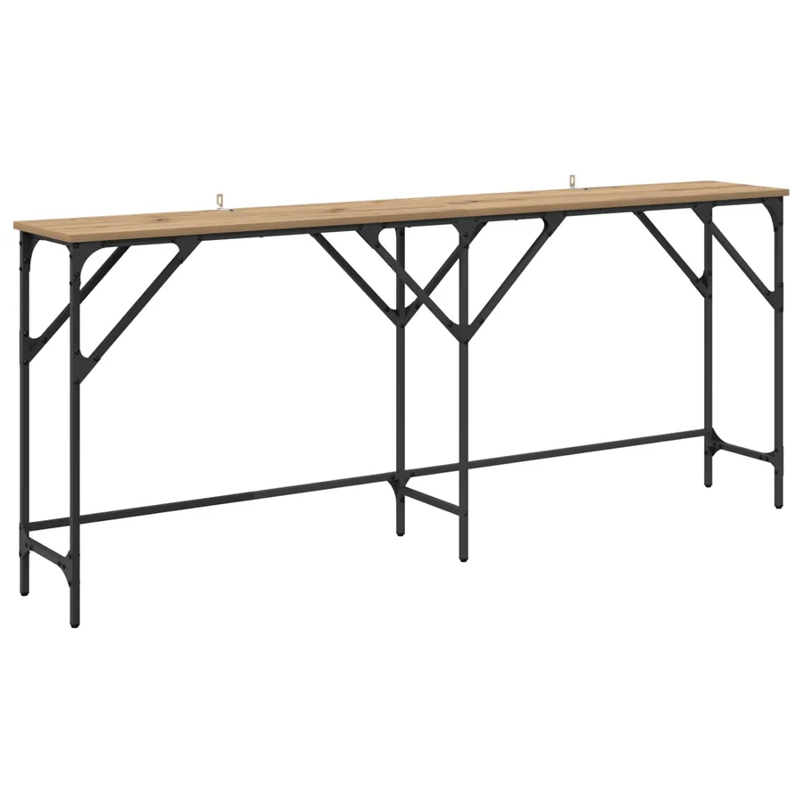 Table console Chêne artisanal 180 x 30 x 75 cm - 2