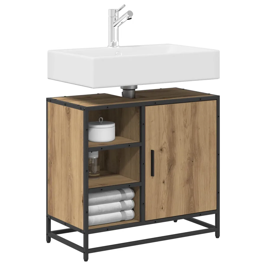 Cabinet de salle de bain Chêne artisanal 65 x 33 x 60 cm - 3
