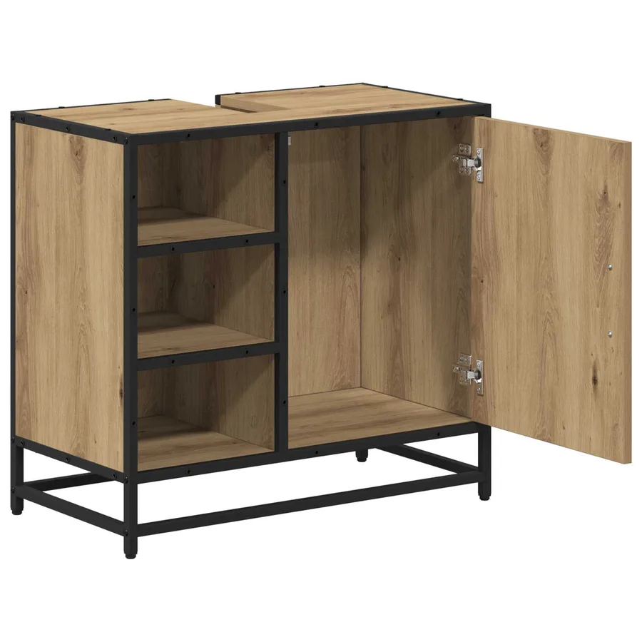 Cabinet de salle de bain Chêne artisanal 65 x 33 x 60 cm - 5