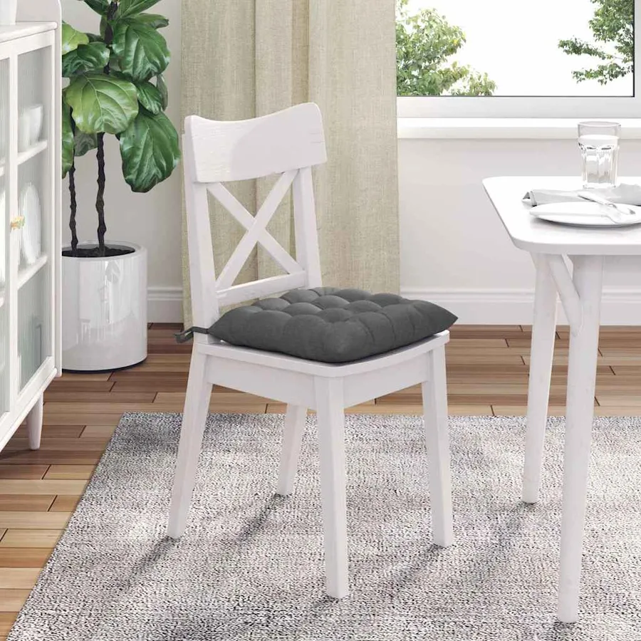 Coussins de siège 4 pcs Gris foncé 40 x 40 x 6 cm tissu - 4
