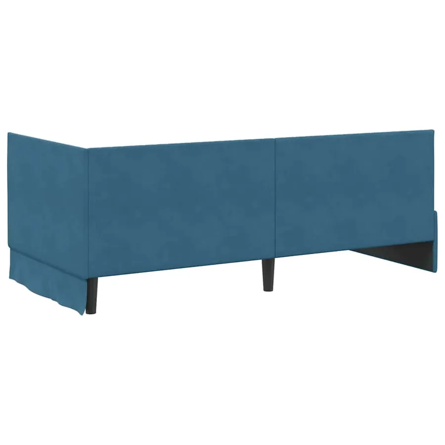 Cadre de lit d'angle avec matelas 2 pcs Bleu Velours - 9