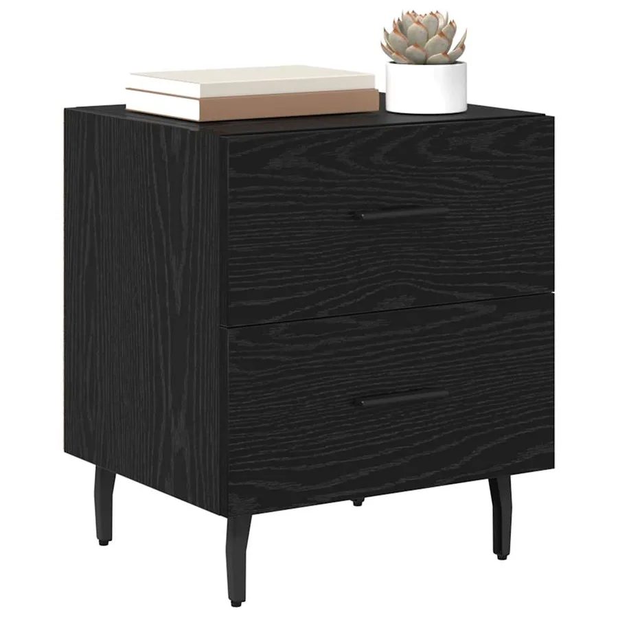 Cabinet de chevet avec tiroir Chêne noir 40 x 35 x 47,5 cm - 3