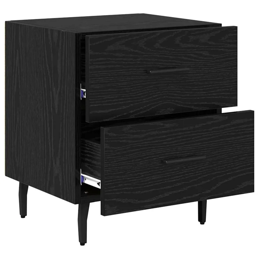 Cabinet de chevet avec tiroir Chêne noir 40 x 35 x 47,5 cm - 5