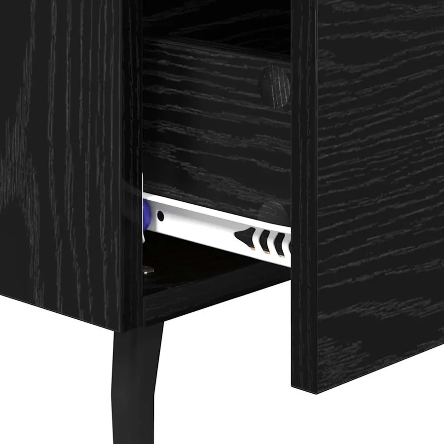 Cabinet de chevet avec tiroir Chêne noir 40 x 35 x 47,5 cm - 9