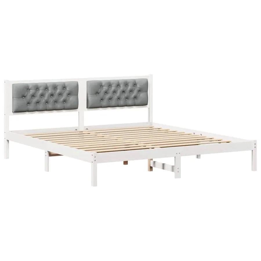 Cadre de lit Gris clair 160 x 200 cm Pin massif - 2