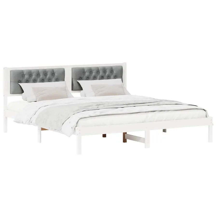Cadre de lit Gris clair 160 x 200 cm Pin massif - 3