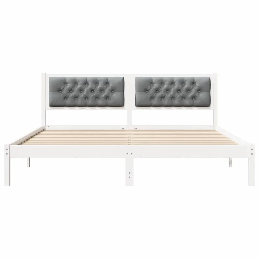 Cadre de lit Gris clair 160 x 200 cm Pin massif - 5
