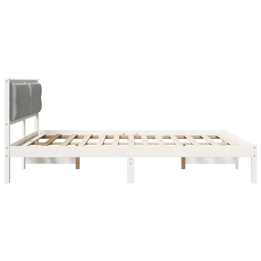 Cadre de lit Gris clair 160 x 200 cm Pin massif - 6