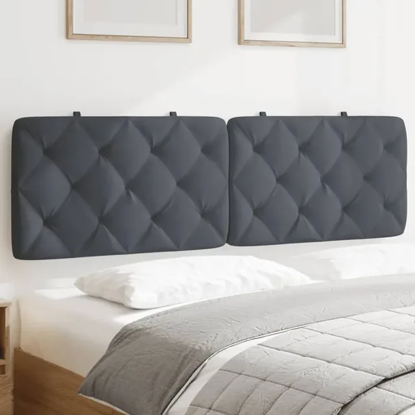 Coussin de tête de lit gris foncé 152 cm velours