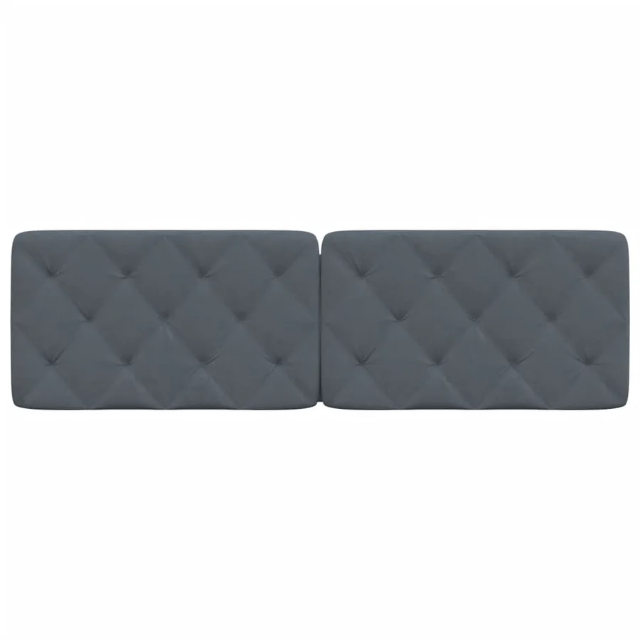 Coussin de tête de lit gris foncé 152 cm velours - 5