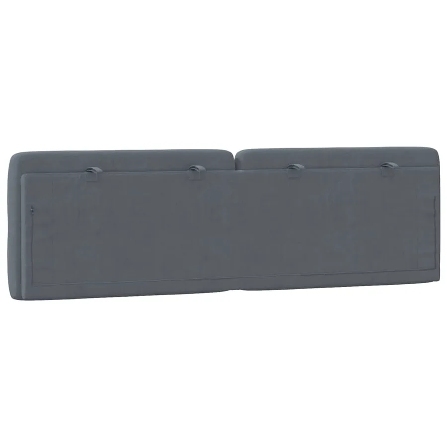 Coussin de tête de lit gris foncé 152 cm velours - 7