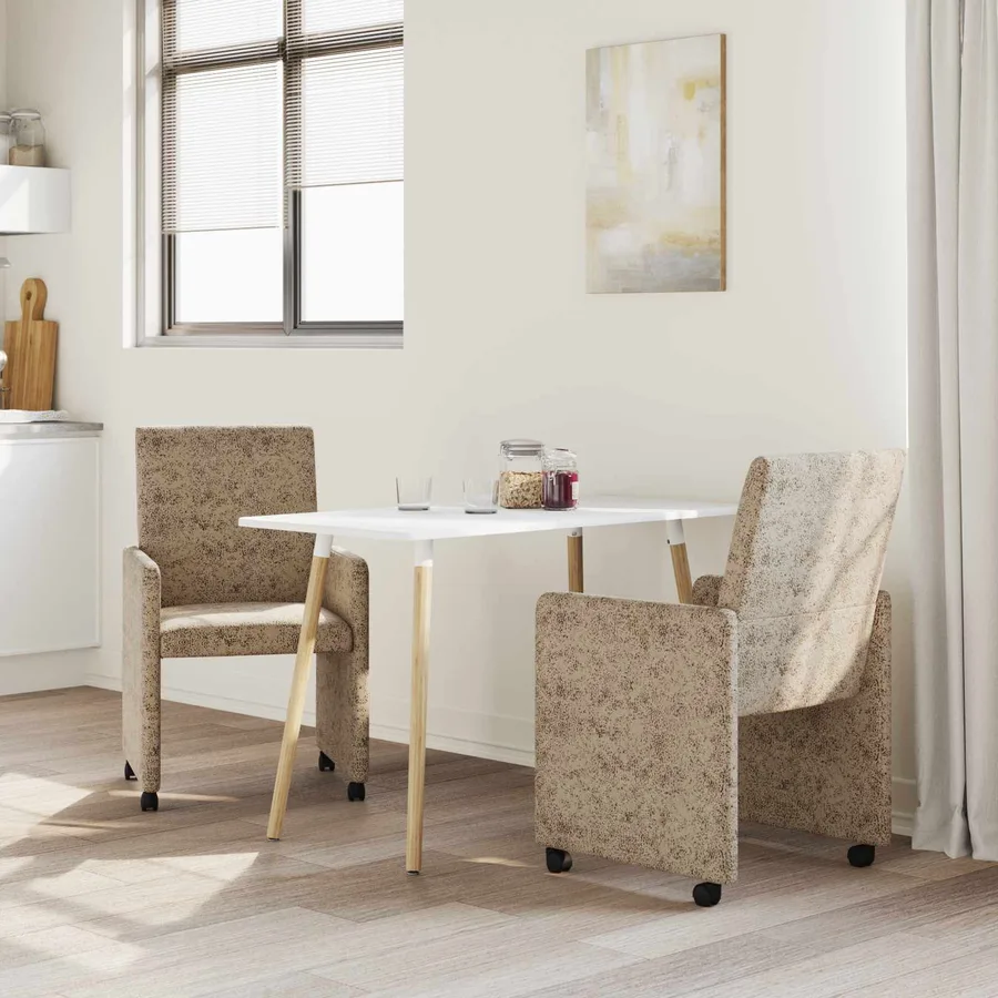 Chaises de Salle à Manger avec Roues 2 pcs Gris clair - 3