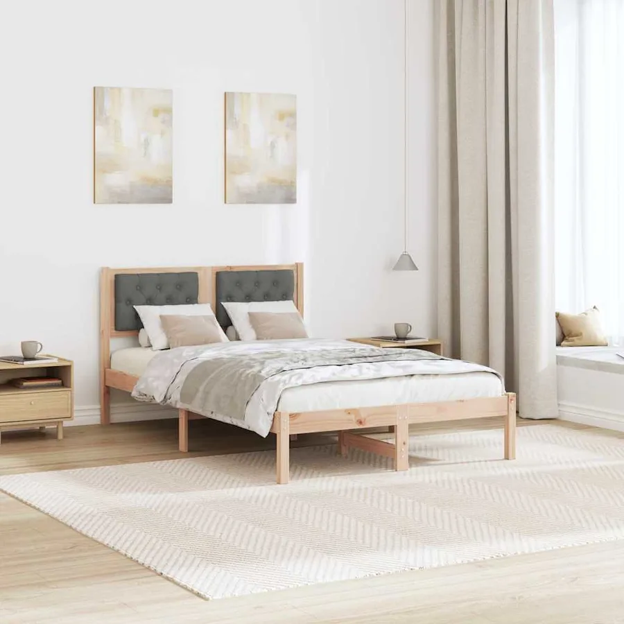Cadre de lit Gris foncé 120 x 200 cm Pin massif - 4