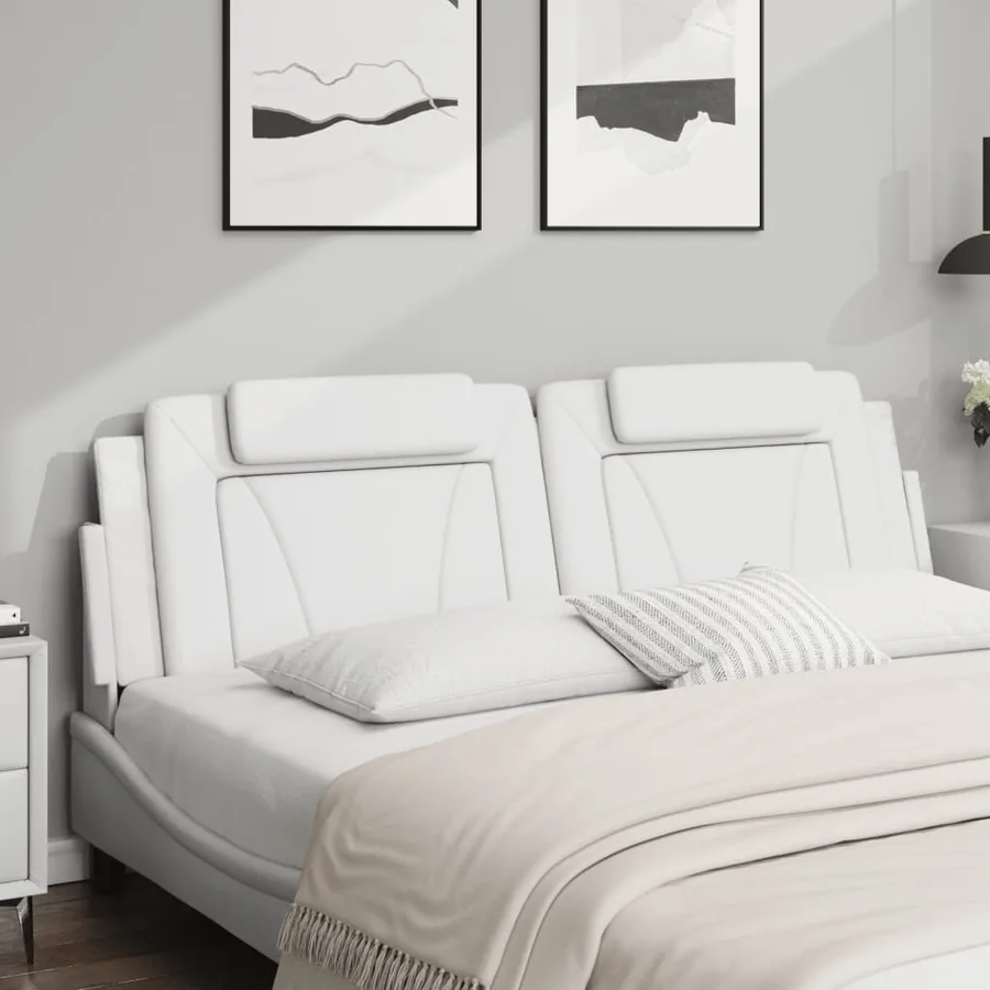 Coussin de tête de lit Viana blanc 183 cm similicuir - 3