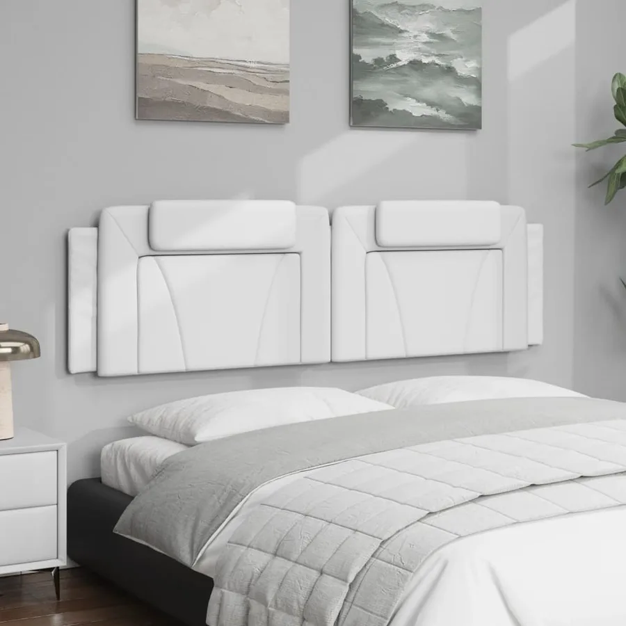 Coussin de tête de lit Viana blanc 183 cm similicuir - 4