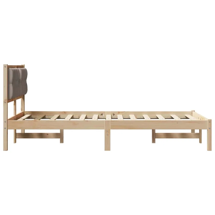 Cadre de lit avec tête de lit Taupe 120 x 200 cm Pin massif - 6
