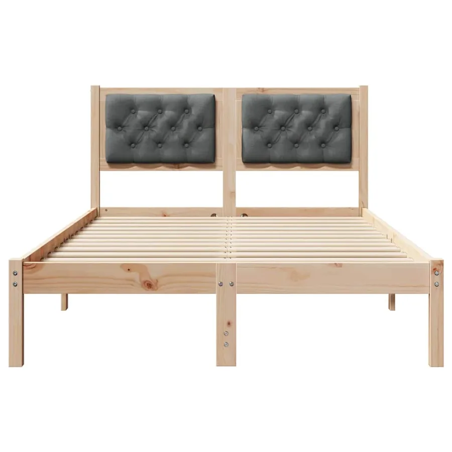 Cadre de lit Gris foncé 135 x 190 cm Pin massif - 5