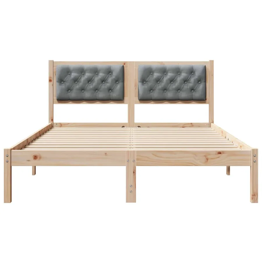 Cadre de lit Gris clair 140 x 200 cm Pin massif - 5